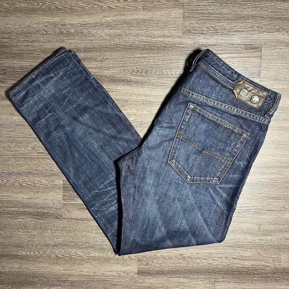 Diesel Buster 0838E Jeans Men's 36x30 Blue Slim Tapered Made in Italy Button Fly